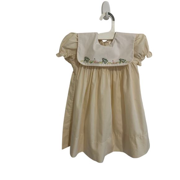 Rosalina Collections Girls' 18M Yellow Vintage Toddler Puff Sleeve Smocked Dress - Picture 2 of 8